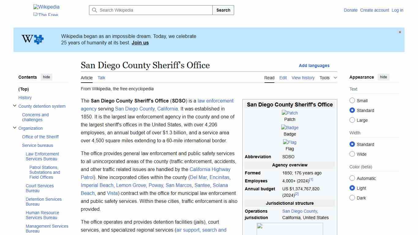 San Diego County Sheriff's Office - Wikipedia