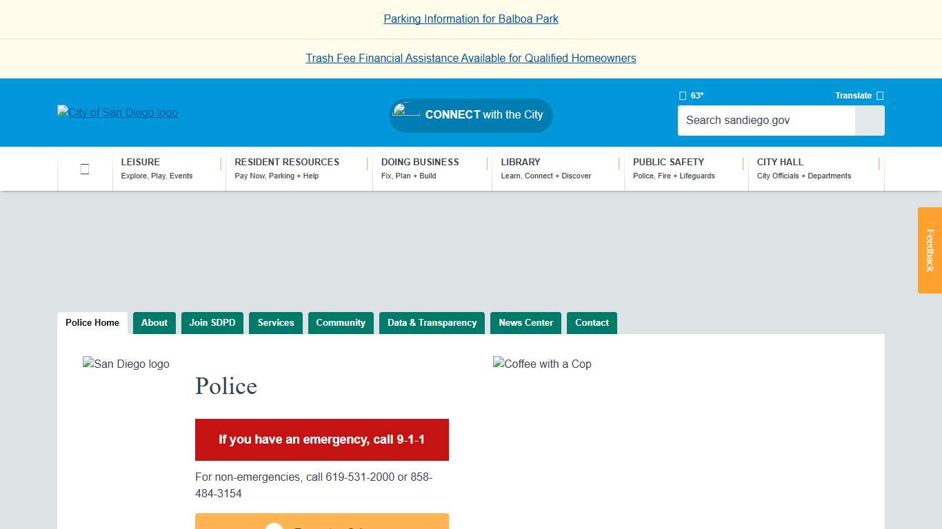 Police City of San Diego Official Website